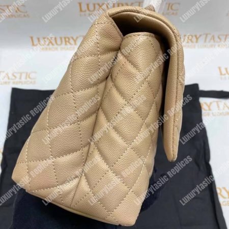 Chanel Flap Bag With Top Handle Beige - Image 15