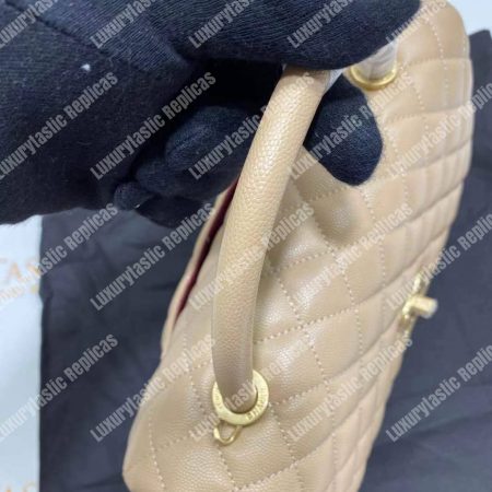 Chanel Flap Bag With Top Handle Beige - Image 18