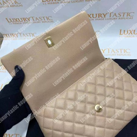 Chanel Flap Bag With Top Handle Beige - Image 19