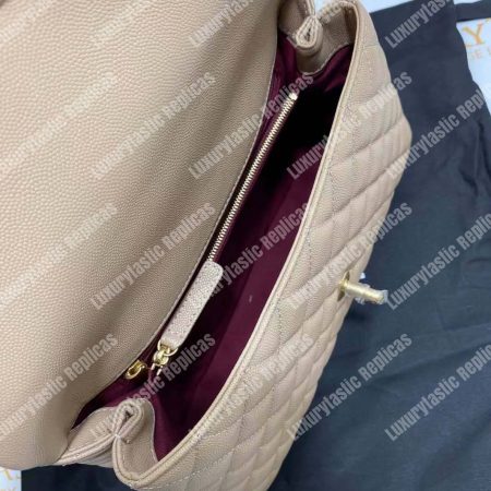 Chanel Flap Bag With Top Handle Beige - Image 20