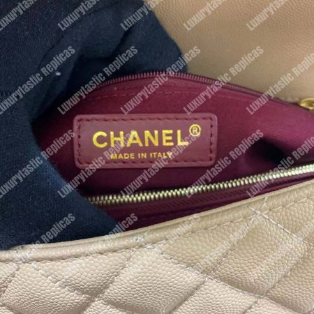 Chanel Flap Bag With Top Handle Beige - Image 21