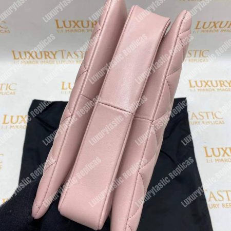 Chanel Small Flap Bag With Top Handle Pink-Gold - Image 13