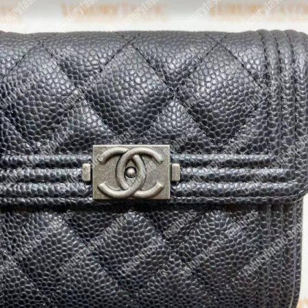 Chanel Boy Small Flap Wallet Black - Image 18