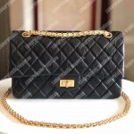 Chanel 2.55 Handbag Aged Calfskin Black