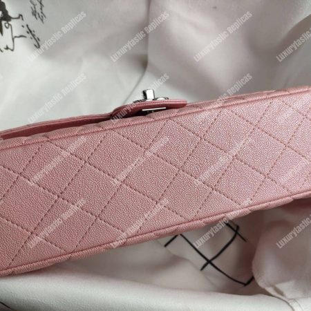 Chanel Caviar Quilted Medium Double Flap Bag Pink Silver-Tone - Image 6