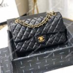 Chanel Classic Medium Flap Bag Black Lambskin