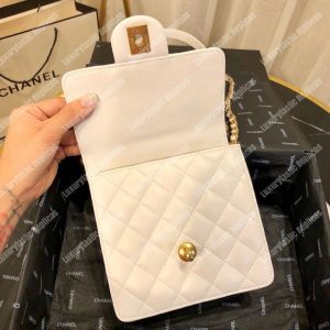 Chanel Flap Bag White Goatskin - Image 7