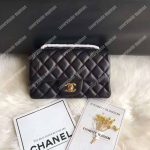 Chanel Mini Flap Bag Black Lambskin Gold Hardware