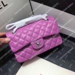 Chanel Small Classic Handbag Purple