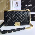 Chanel Boy Medium Handbag Lambskin Black