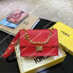 Fendi Kan U Leather Bag Red
