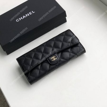 Chanel Classic Long Flap Wallet Black - Image 3