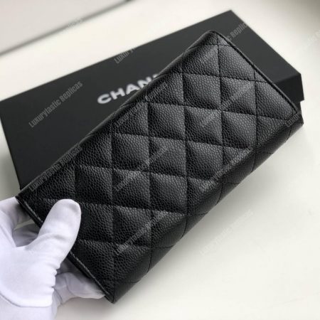 Chanel Classic Long Flap Wallet Black - Image 5