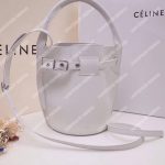 Celine Big Bag Nano Bucket In Supple Grained Calfskin White
