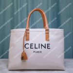 Celine Horizontal Cabas Celine In Canvas With Celine Print And Calfskin