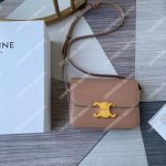 Celine Teen Triomphe Bag In Shiny Calfskin Nude