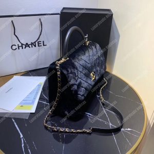 Chanel Flap Bag With Top Handle Black - Image 3