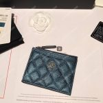 Chanel Classic Card Holder Iridescent Turquoise