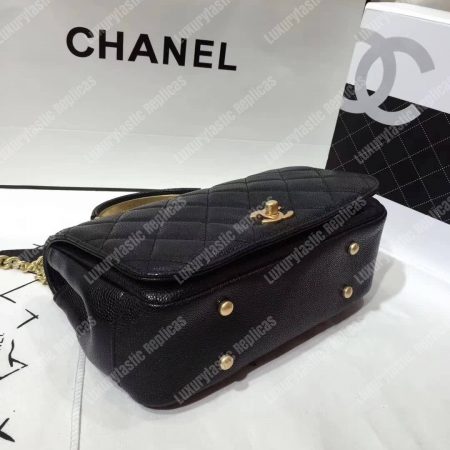 Chanel Small Flap Bag With Top Handle Black - Image 6