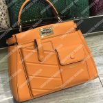 Fendi Peekaboo Iconic Mini Orange Leather Bag