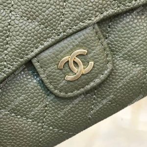 Chanel Classic Small Flap Wallet Green - Image 7