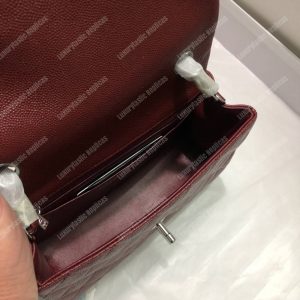 Chanel Mini Flap Bag Maroon - Image 3