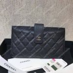 Chanel Classic Pouch Caviar Leather Silver Tone Black