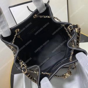 Chanel Large Drawstring Bag Black - Image 7