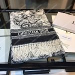 CD Toile de Jouy Stole Black Cashmere & Wool