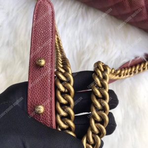 Chanel Boy Medium Handbag Burgundy - Image 3