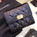 Chanel Boy Small Flap Wallet Black
