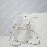 Celine Big Nano Bucket In Supple Grained Calfskin White