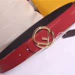 Fendi Red/Black Leather Belt