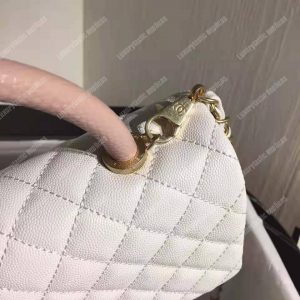 Chanel Flap Bag With Top Handle White - Image 4