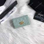 Chanel Boy Small Flap Wallet Light Green
