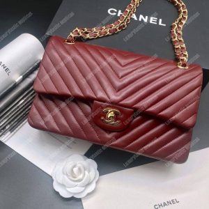 Chanel Classic Medium Handbag Burgundy - Image 6