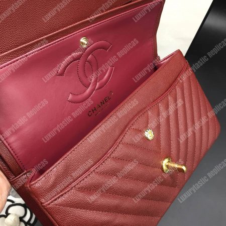 Chanel Classic Medium Handbag Burgundy - Image 4