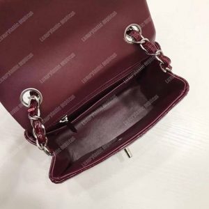 Chanel Mini Flap Bag Burgundy - Image 4