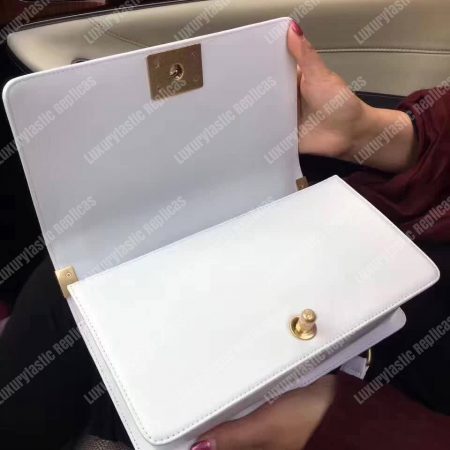 Chanel Medium Boy Flap Bag White - Image 3