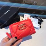 Chanel 19 Zipped Coin Purse Red