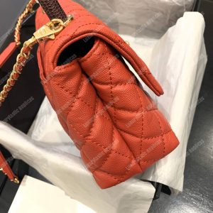 Chanel Flap Bag With Top Handle Orange - Image 3