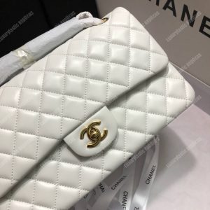 Chanel Medium Classic Handbag White - Image 6