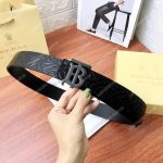 Burberry Monogram Motif Monogram Leather Belt Black