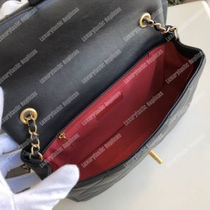 Chanel Lambskin Flap Bag Black - Image 9