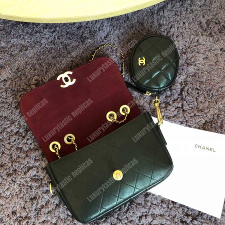 Chanel Flap Bag & Coin Purse Black - Image 7