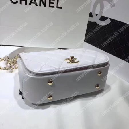 Chanel Small Flap Bag With Top Handle White - Image 5