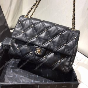 Chanel Flap Bag Iimitation Pearls Black - Image 8