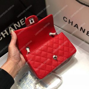 Chanel Mini Flap Bag Red - Image 4