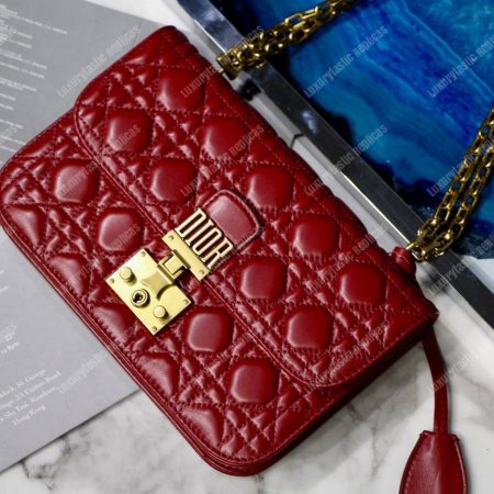 Dior Lambskin DiorAddict Flap Bag Burgundy - Image 4