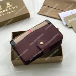 Burberry House Check And Leather Wallet Dark Brown